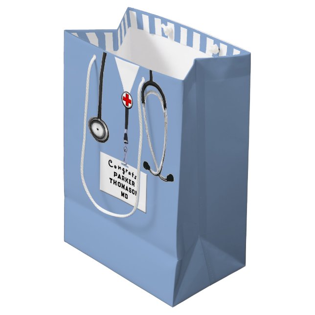 Sacola Para Presentes Média Formatura de Médico (Frente inclinada)