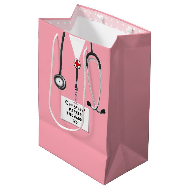 Sacola Para Presentes Média Formatura de Médico (Frente inclinada)