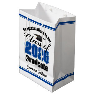 Sacola Para Presentes Média Formatura Personalizada Azul da Turma de 2026