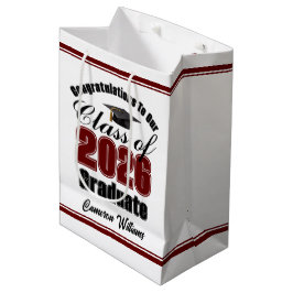 Sacola Para Presentes Média Formatura Personalizada de Marrom da Turma de 2026