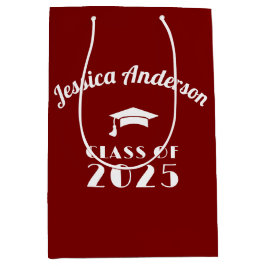 Sacola Para Presentes Média Formatura Personalizada Marrom e Branco 