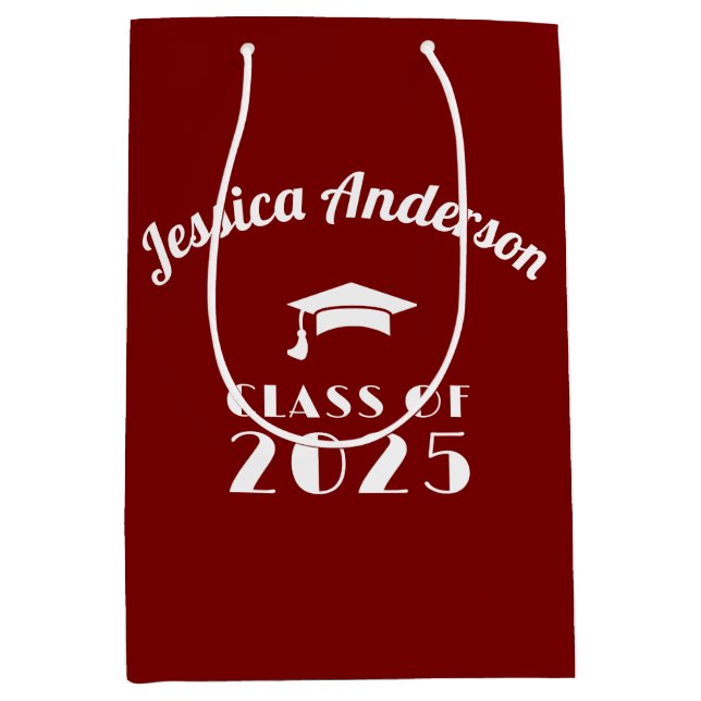 Sacola Para Presentes Média Formatura Personalizada Marrom e Branco  (Frente)