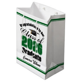 Sacola Para Presentes Média Formatura Personalizada Verde da Turma de 2026
