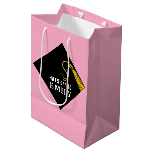 Sacola Para Presentes Média Formatura Rosa (Frente inclinada)