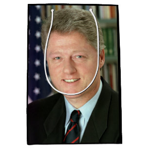 Sacola Para Presentes Média Foto da Casa Branca do Presidente Bill Clinton