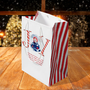 Sacola Para Presentes Média Foto de Feliz Natal, Joy Personalizada