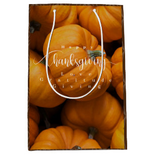 Sacola Para Presentes Média Foto de Pumpkins de Ação de Graças