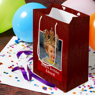 Sacola Para Presentes Média Foto para Crianças Personalizadas Feliz Aniversári
