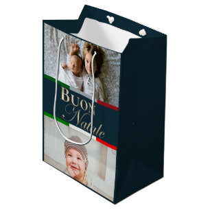 Sacola Para Presentes Média Foto personalizada Buon Natale Natal - Natal itali
