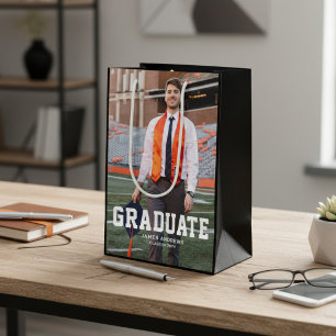 Sacola Para Presentes Média Foto Personalizada de Graduação Moderna