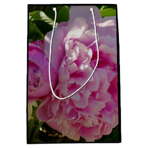 Sacola Para Presentes Média Foto rosa de Peony caseiro caseiro caseiro floral