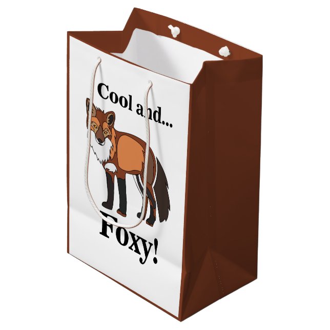 Sacola Para Presentes Média Fox Animal Willife Foxy Birthday (Frente inclinada)