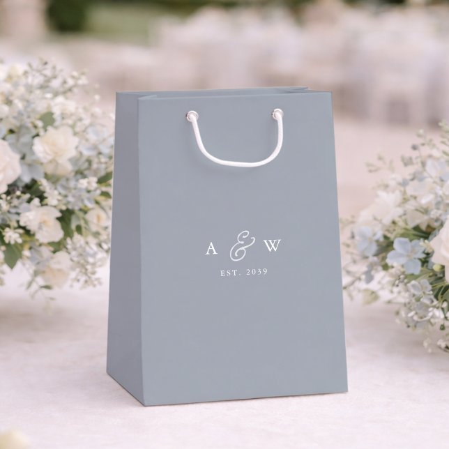 Sacola Para Presentes Média French Grey Wedding Welcome Gift Bag (Criador carregado)