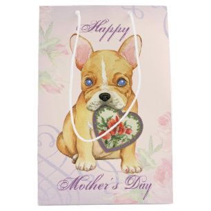 Sacola Para Presentes Média Frenchie Heart Mãe