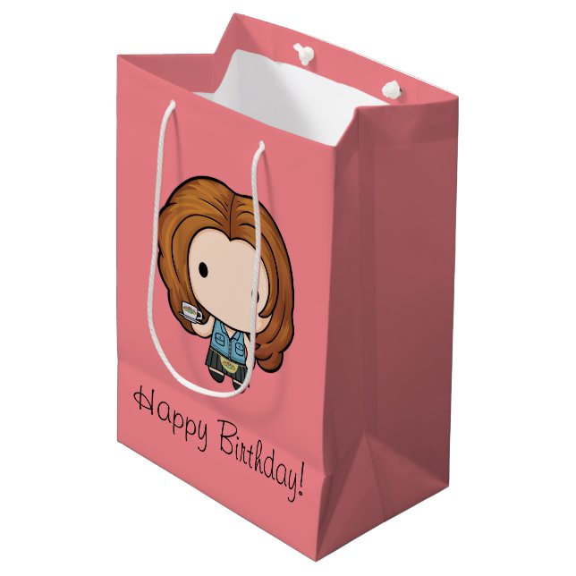 Sacola Para Presentes Média FRIENDS™ | Rachel Chibi (Frente inclinada)