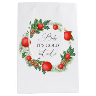 Sacola Para Presentes Média Frio fora da coroa de Natal Chá de fraldas de inve