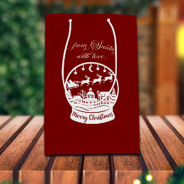 Sacola Para Presentes Média From Santa With Love Snow Globe Santa