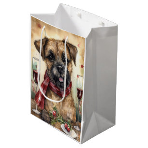 Sacola Para Presentes Média Fronteira Terrier Ano Novo