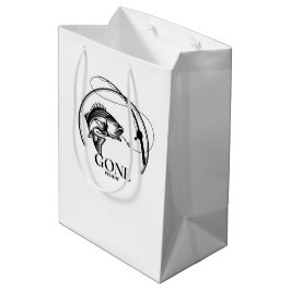 Sacola Para Presentes Média Fui Pescar | Preto e Branco 