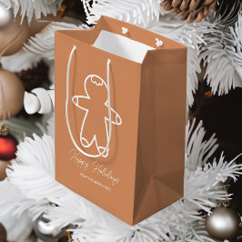 Sacola Para Presentes Média FUN Gingerbird Man Tan D78F62