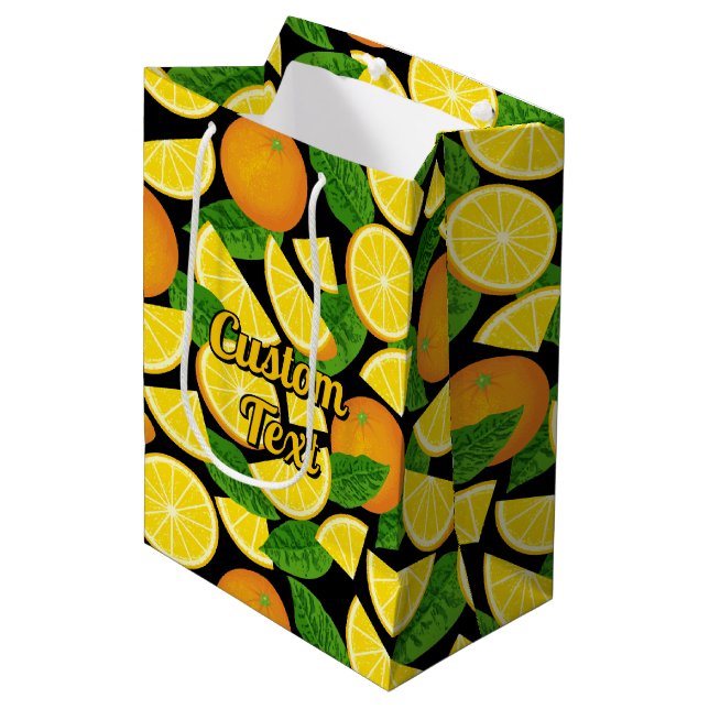 Sacola Para Presentes Média Fundo Laranja (Frente inclinada)
