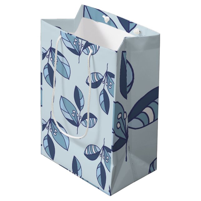 Sacola Para Presentes Média fundos de texturas com padrão de floco de neve bob (Frente inclinada)
