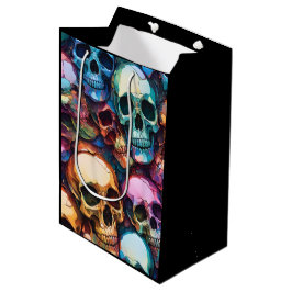 Sacola Para Presentes Média Funky Skulls