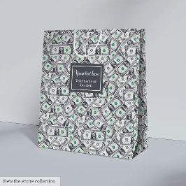 Sacola Para Presentes Média Funny dollar pattern personalized custom gift bag