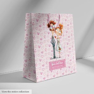Sacola Para Presentes Média Funny Newlyweds Gift Bag Quirky Casamento de Carto
