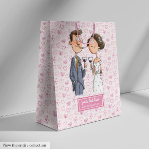 Sacola Para Presentes Média Funny Watercolor Casamento Gift Bag Noite Groom
