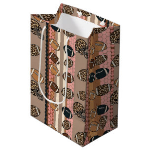 Sacola Para Presentes Média Fútbol Coquette Arco de Estilo Leopardo (3)