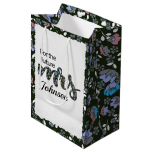 Sacola Para Presentes Média Futuro Floral Chá de Noiva da Sra.