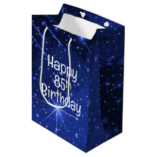 Sacola Para Presentes Média Galáxia Estrela de Aniversário do 85º