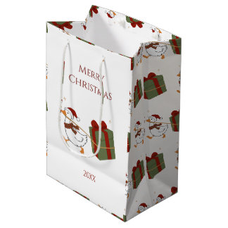 Sacola Para Presentes Média Ganso Ladrão de Presentes de Natal Personalizado