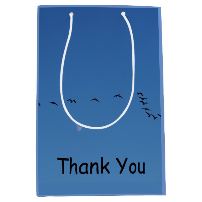 Sacola Para Presentes Média Gansos canadenses em voo (Frente)