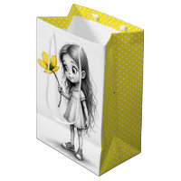 Garota Chibi Com Flor Amarelo
