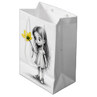 Garota Chibi Com Flor Amarelo