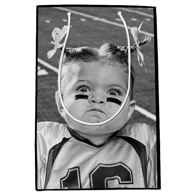 Sacola Para Presentes Média Garota de futebol (Frente)