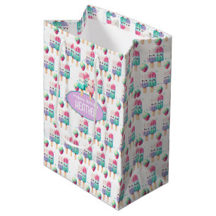 Sacola Para Presentes Média Garotas de aniversário de IcePop no Verão, persona