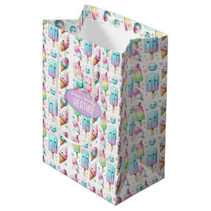 Sacola Para Presentes Média Garotas de aniversário de IcePop no Verão, persona