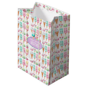 Sacola Para Presentes Média Garotas de aniversário de IcePop no Verão, persona