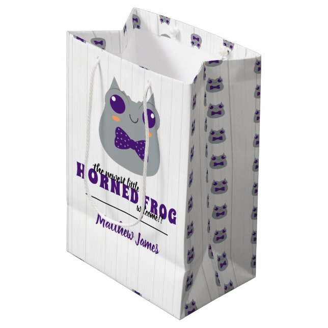 Sacola Para Presentes Média Garoto Sapo Roxo (Frente inclinada)