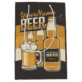 Sacola Para Presentes Média Garrafa de Cerveja Personalizada Caneca Espumante 