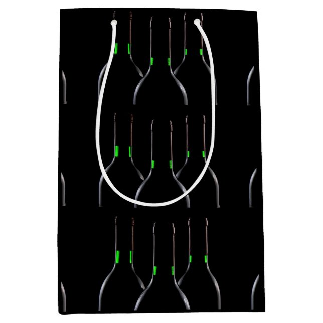 Sacola Para Presentes Média Garrafas de Vinho Preto Saco de Presente Médio (Frente)