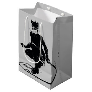Sacola Para Presentes Média Gata Borralheira Pose de Pincel de Tinta