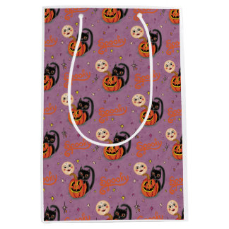 Sacola Para Presentes Média Gatinho Ritorinho Pumpkin Luas em Roxo