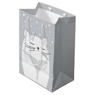 Sacola Para Presentes Média Gato bonito, símbolo de 2023.