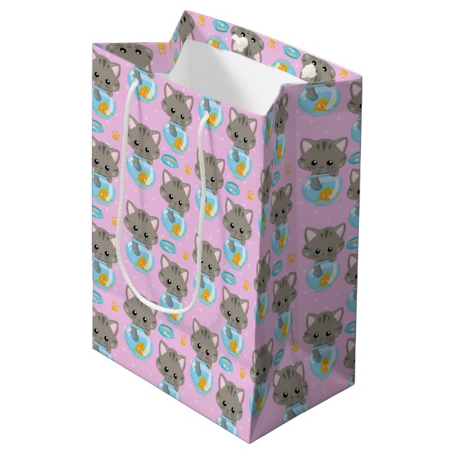 Sacola Para Presentes Média Gato Cinto (Frente inclinada)