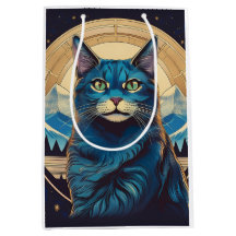 Gato Cymric Com Panorama Montanhoso Estrelas
