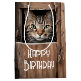 Sacola Para Presentes Média Gato De Celeiro Para Aniversário